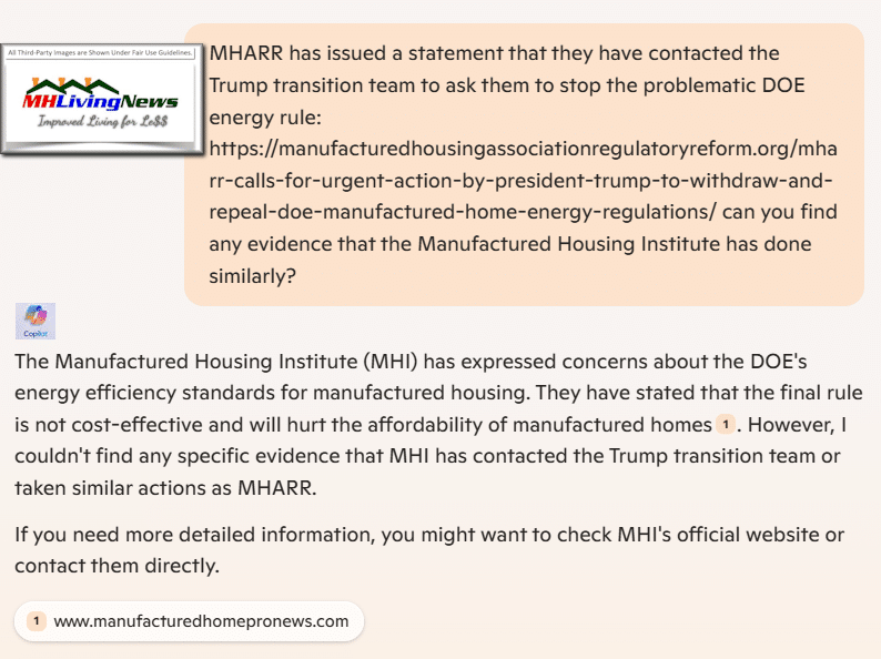 CopilotOnMHARRvsManufacturedHousingInstituteOnDOE-EnergyRule-MHLivingNewsFactCheck-