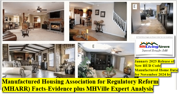 January2025ReleaseOfNewHUDCodeManufacturedHomeDataForNovember2024ByManufacturedHousingAssociationForRegulatoryReformMHARR_FactsEvidencePlusMHVilleExpertAnalysisMHLivingNews